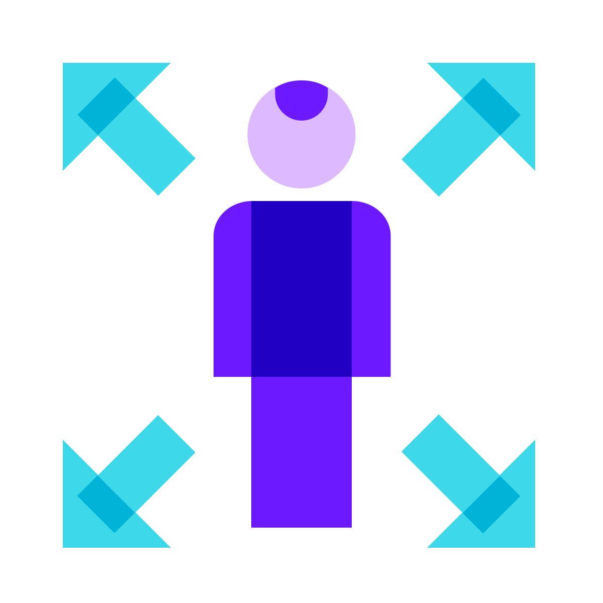 color glass style expand influence icon