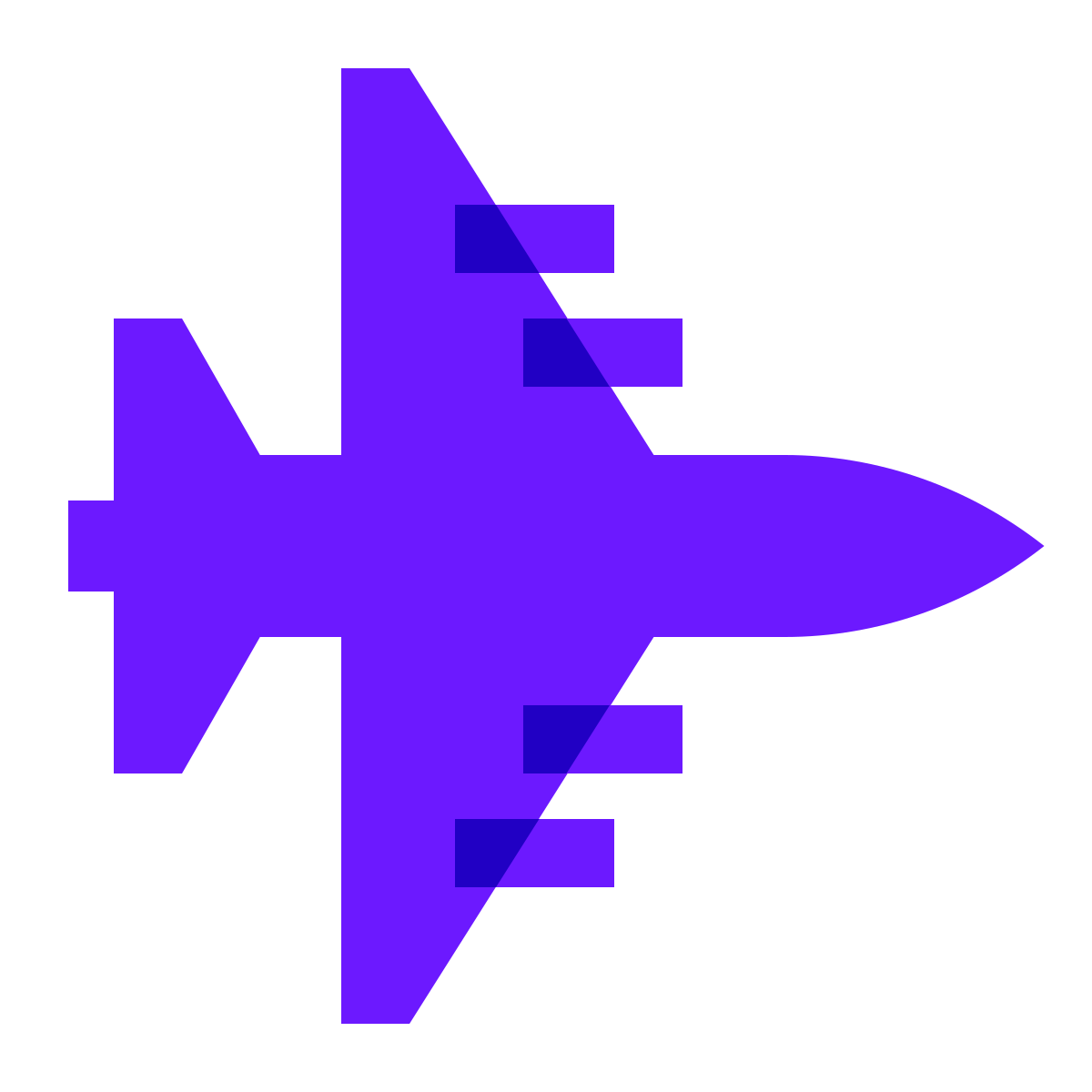 color glass style fighter jet icon