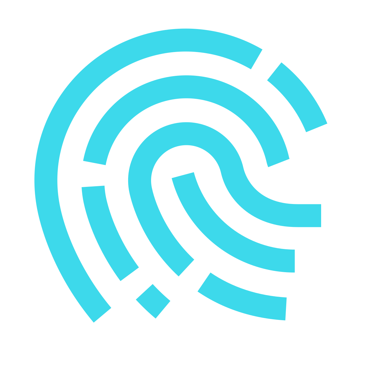 color glass style fingerprint icon