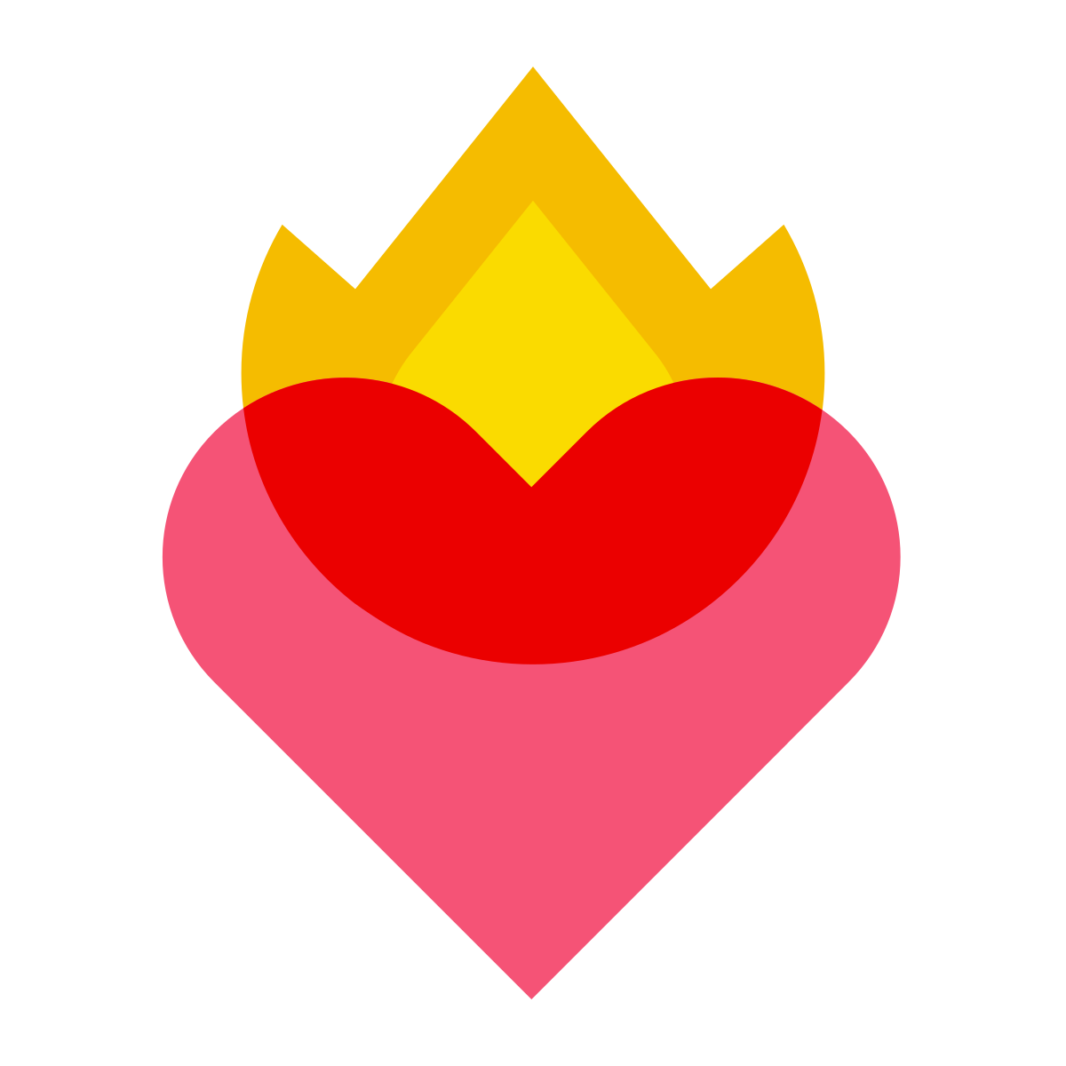 color glass style fire heart icon