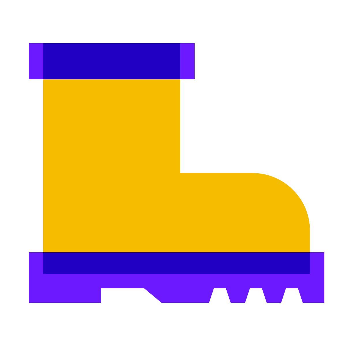 color glass style work boot icon