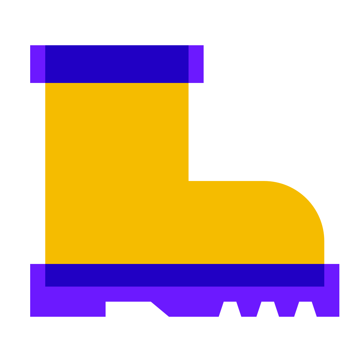 color glass style fireman boots icon