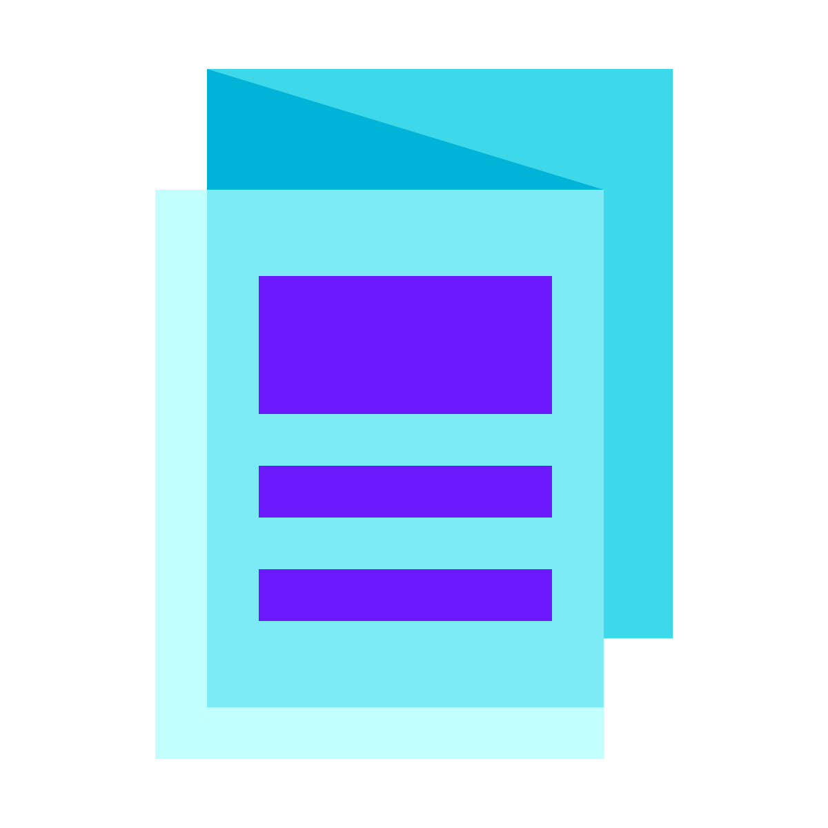 color glass style folded booklet icon