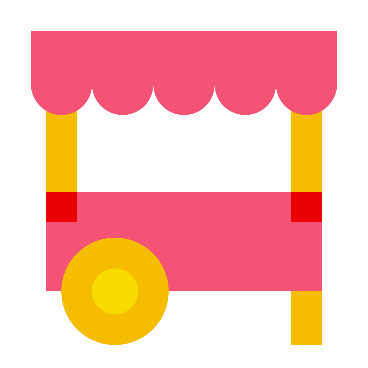 color glass style food cart icon