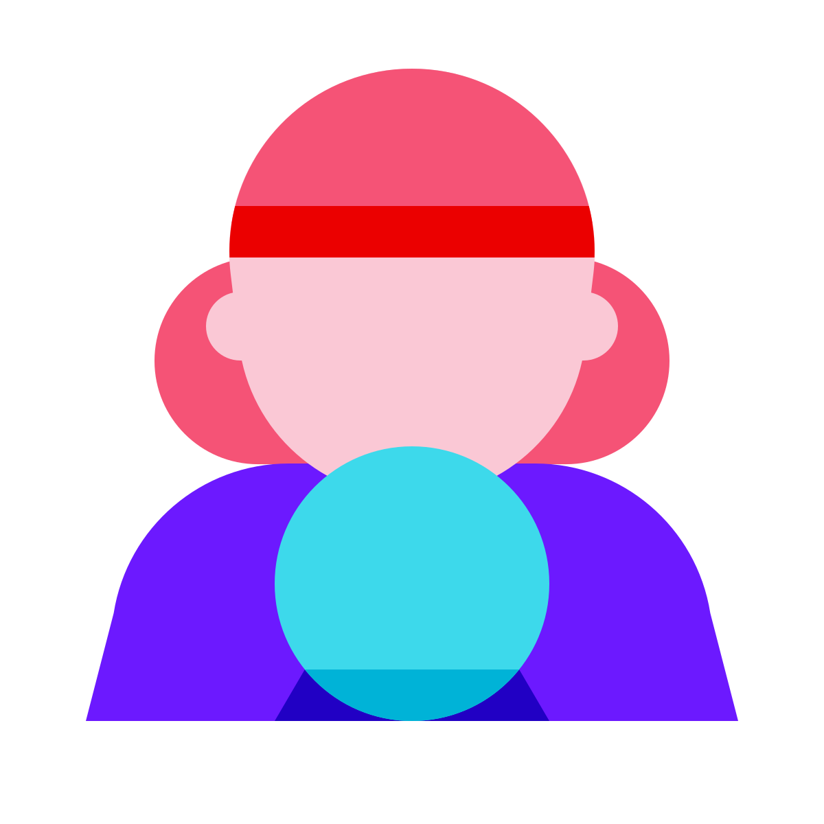 color glass style fortune teller icon