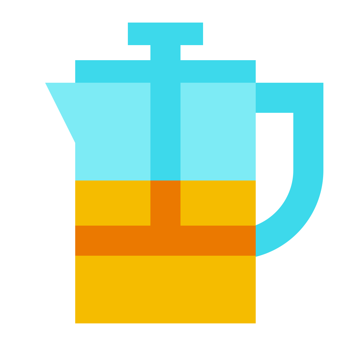 color glass style french press icon