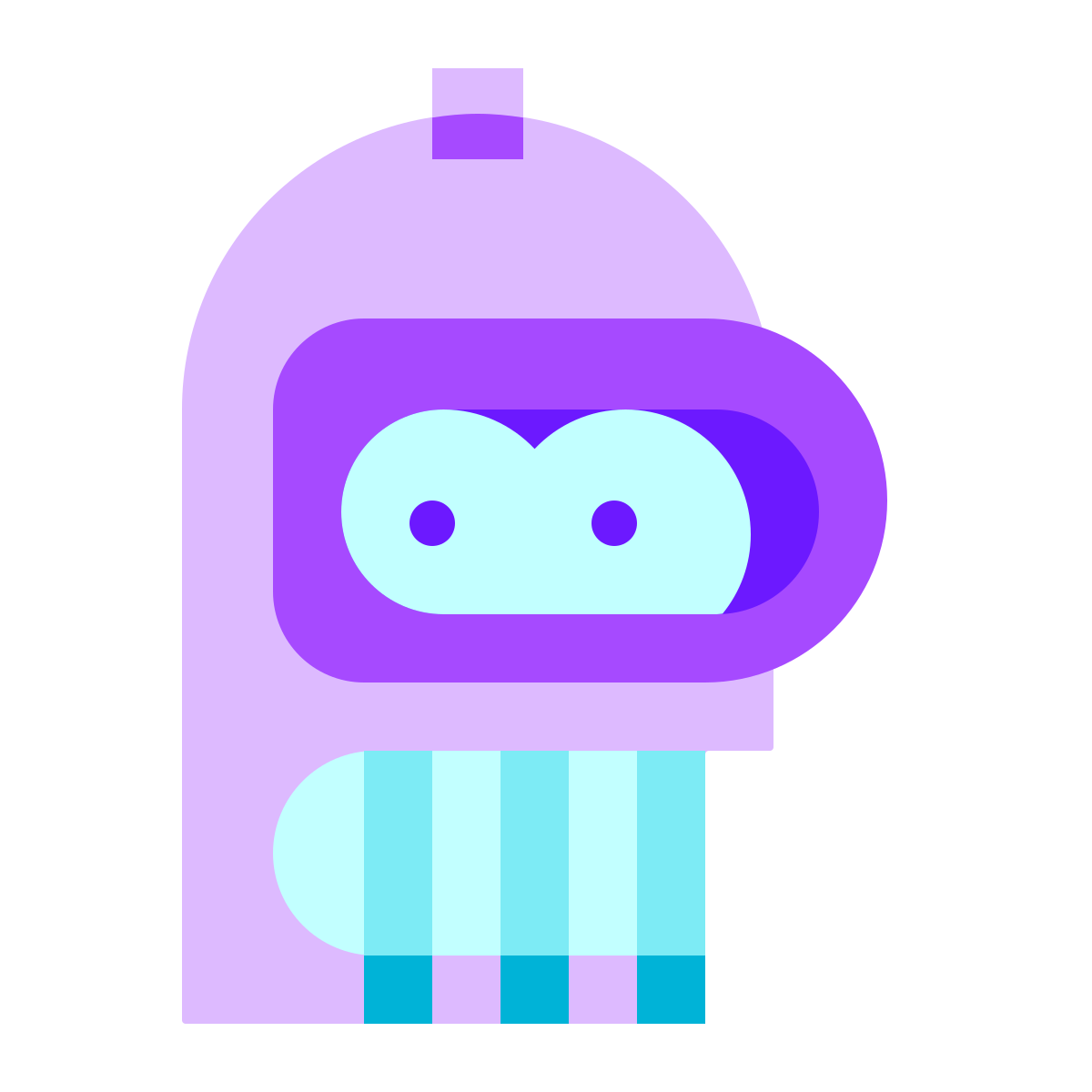 color glass style futurama bender icon