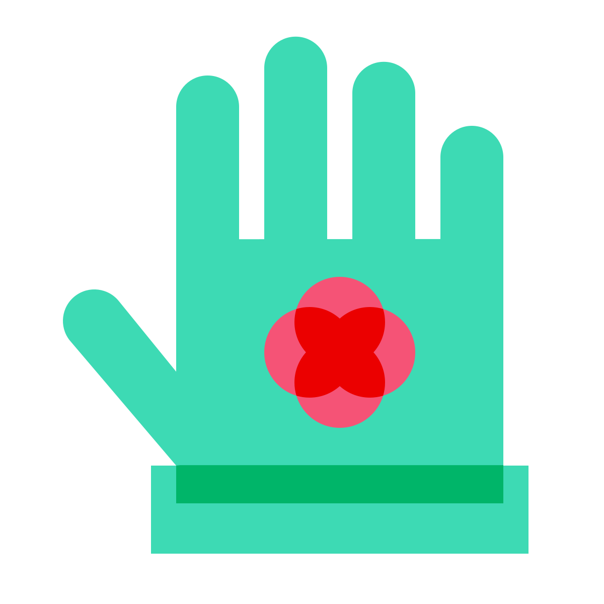 color glass style garden gloves icon