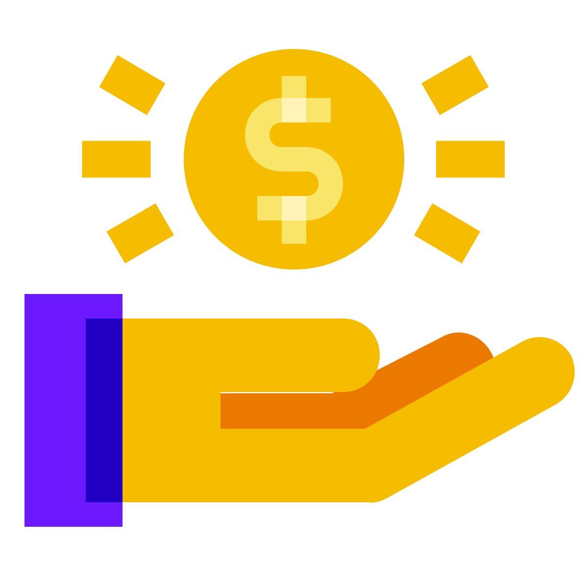 color glass style 지불 icon