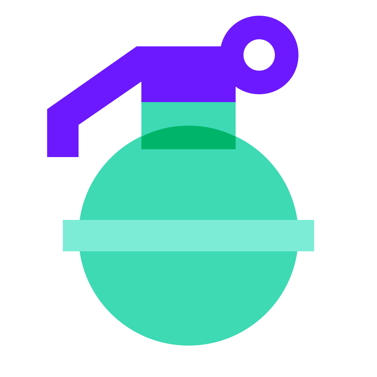 color glass style grenade icon