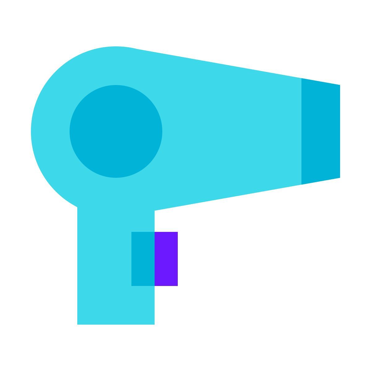 color glass style 吹风机 icon