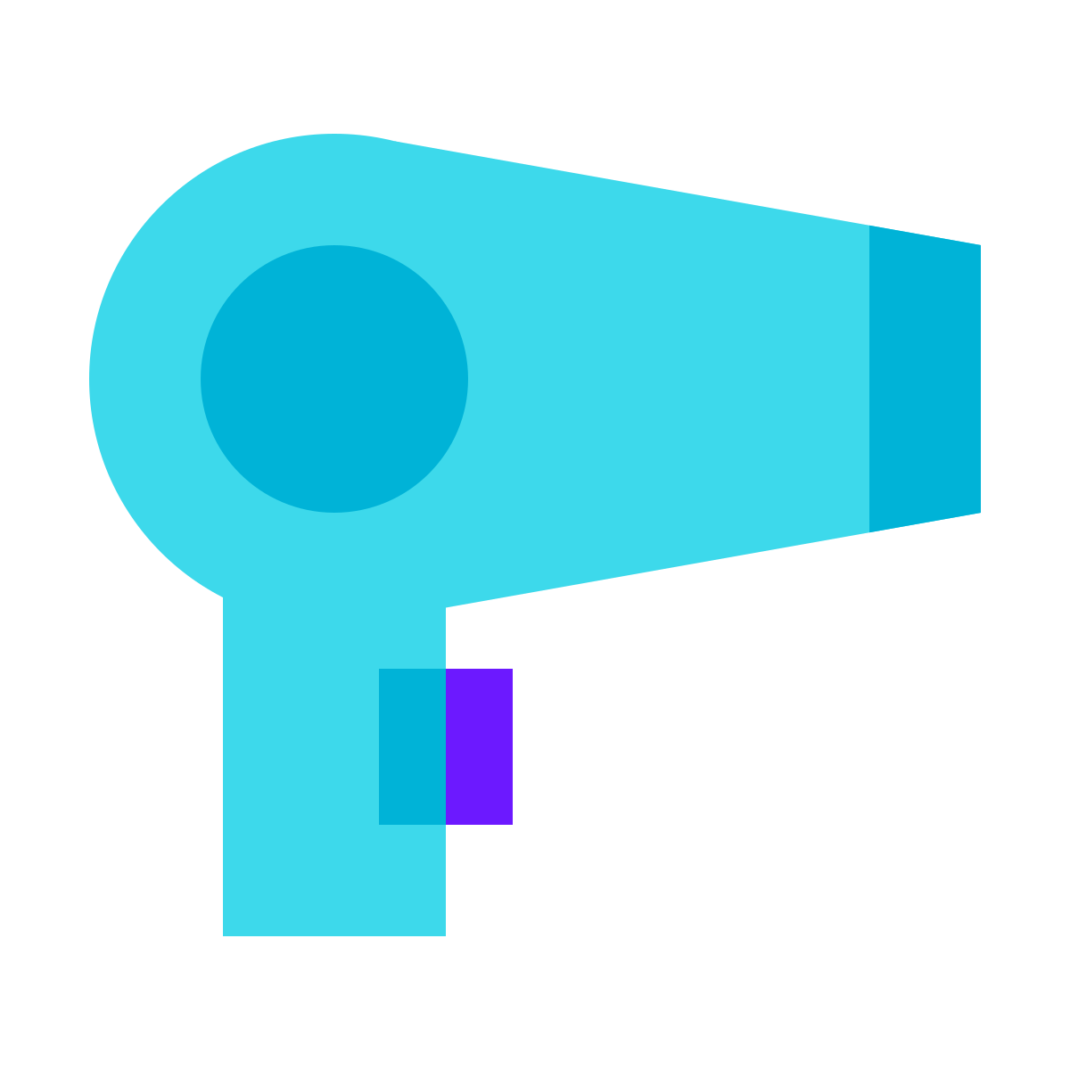color glass style hair dryer icon