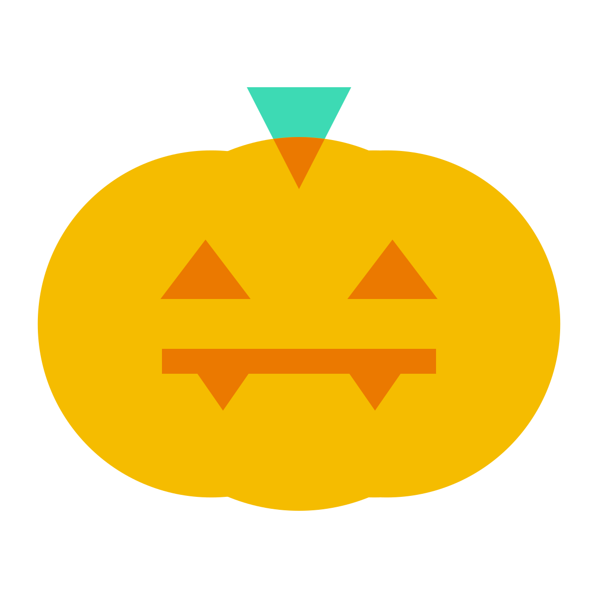 color glass style halloween pumpkin icon