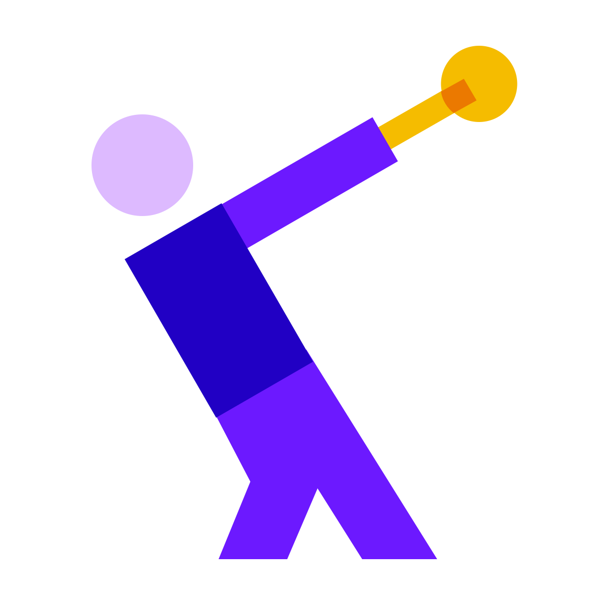 color glass style hammer throw icon