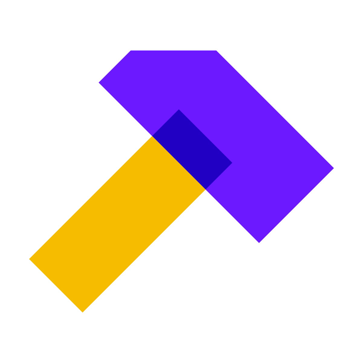 color glass style hammer icon