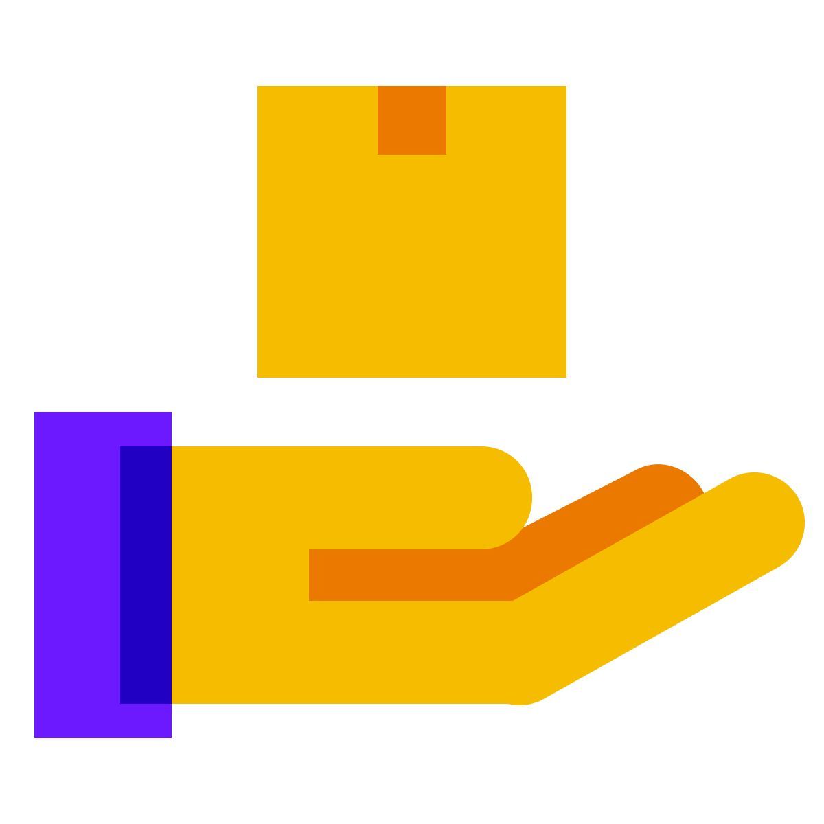 color glass style scatola a mano icon