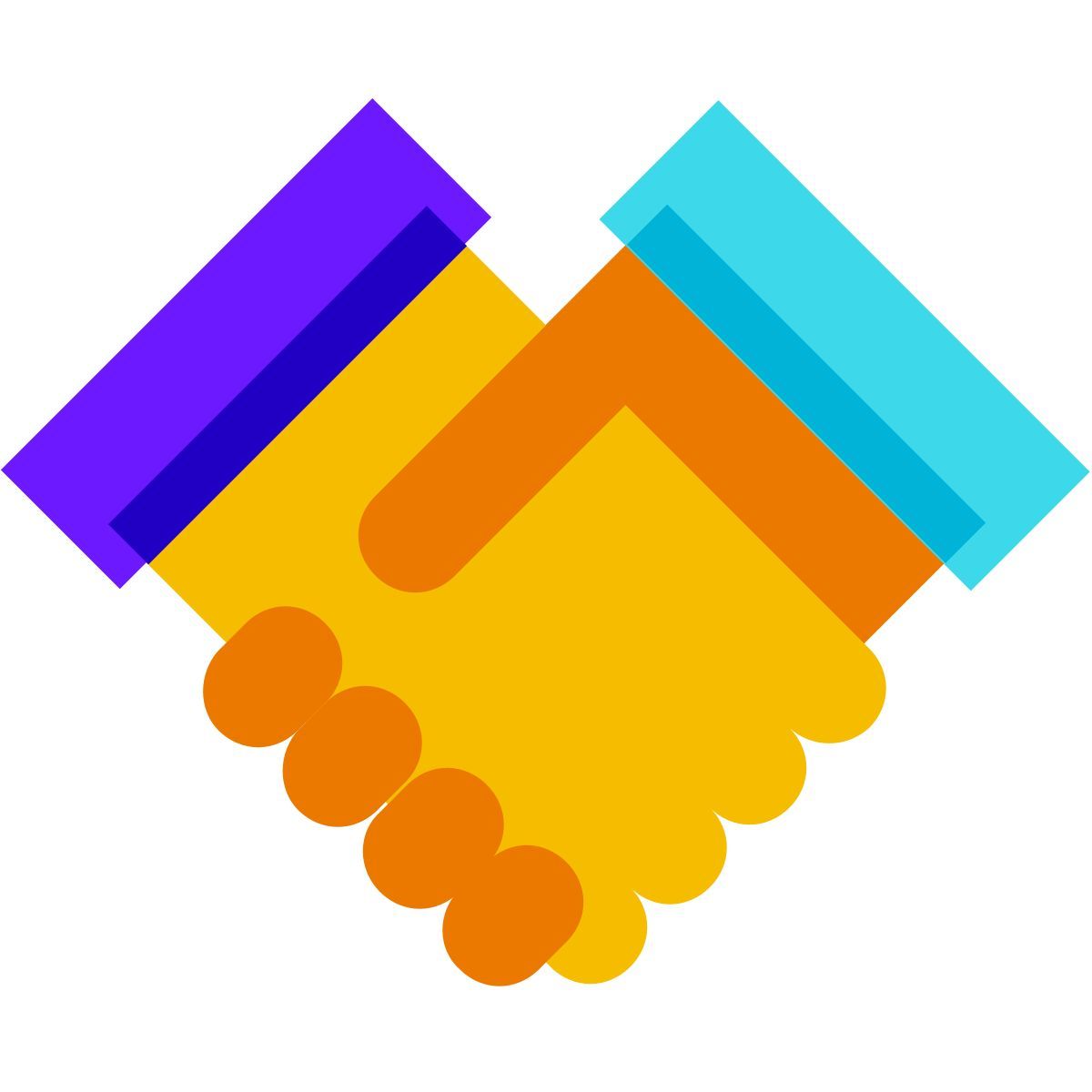 color glass style stretta di mano icon