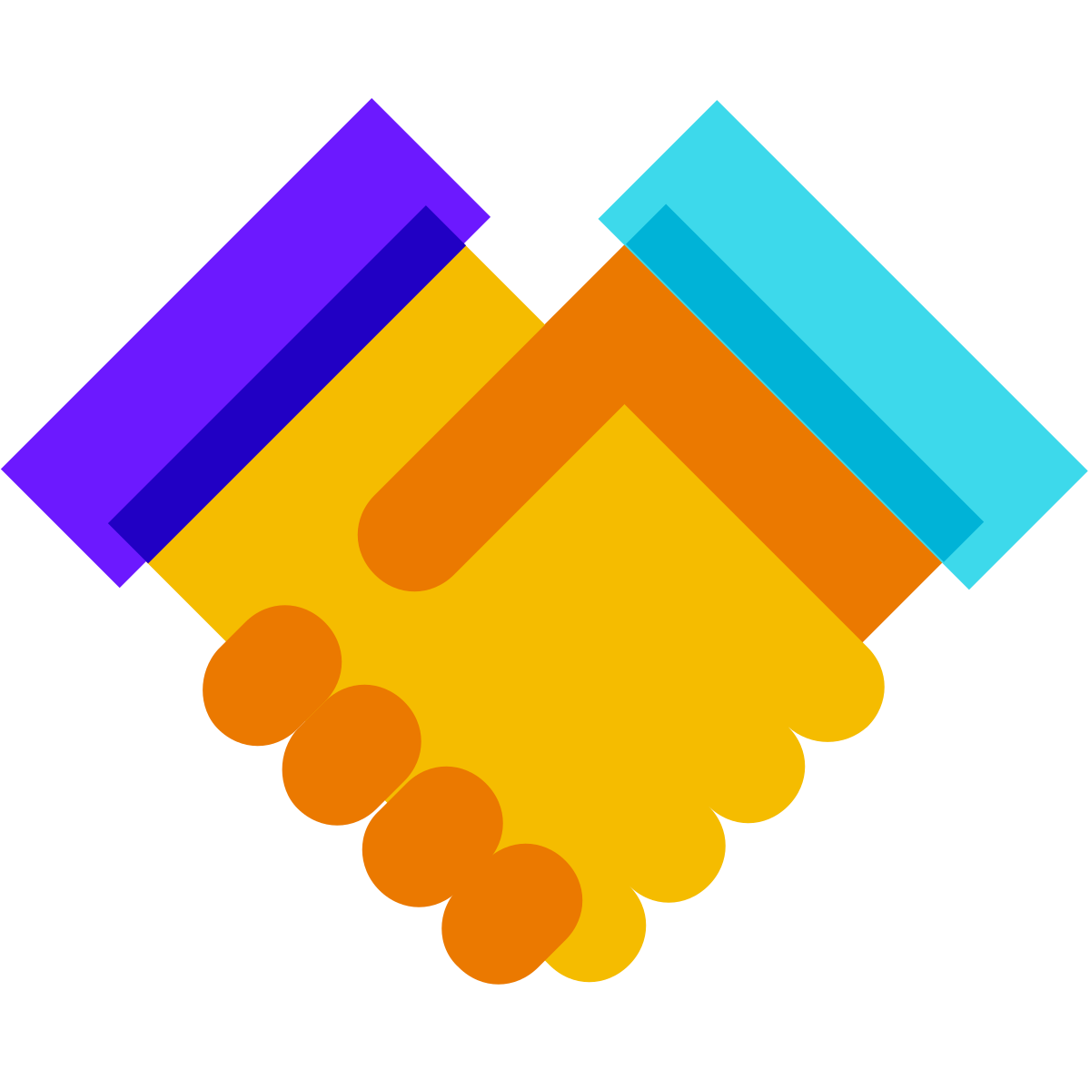 color glass style handshake  v2 icon