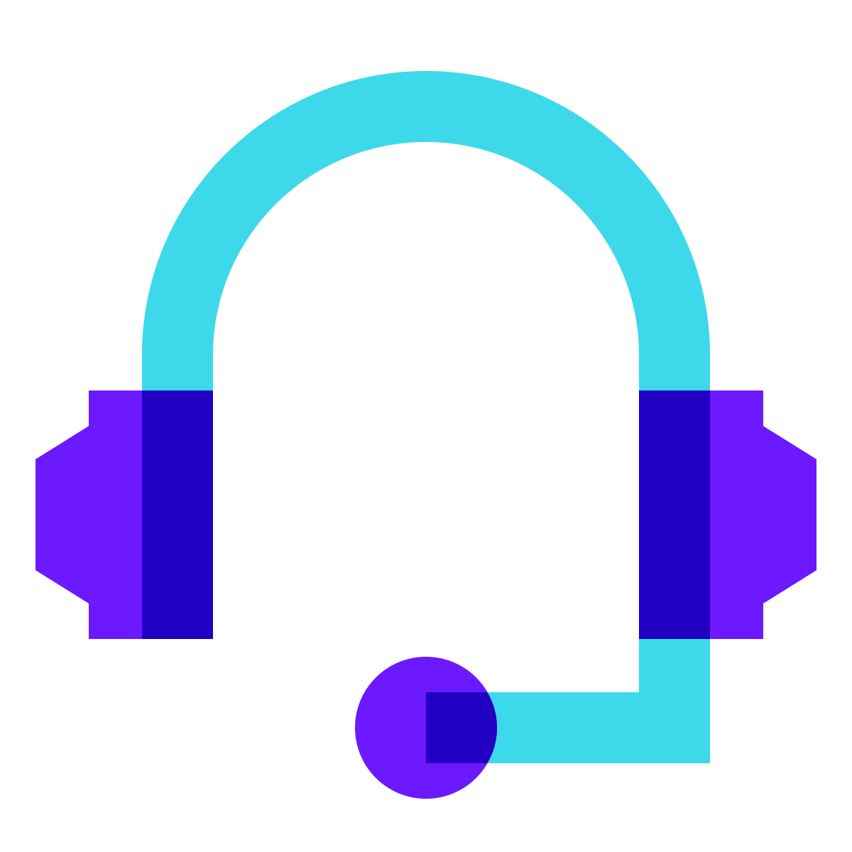 color glass style headset icon