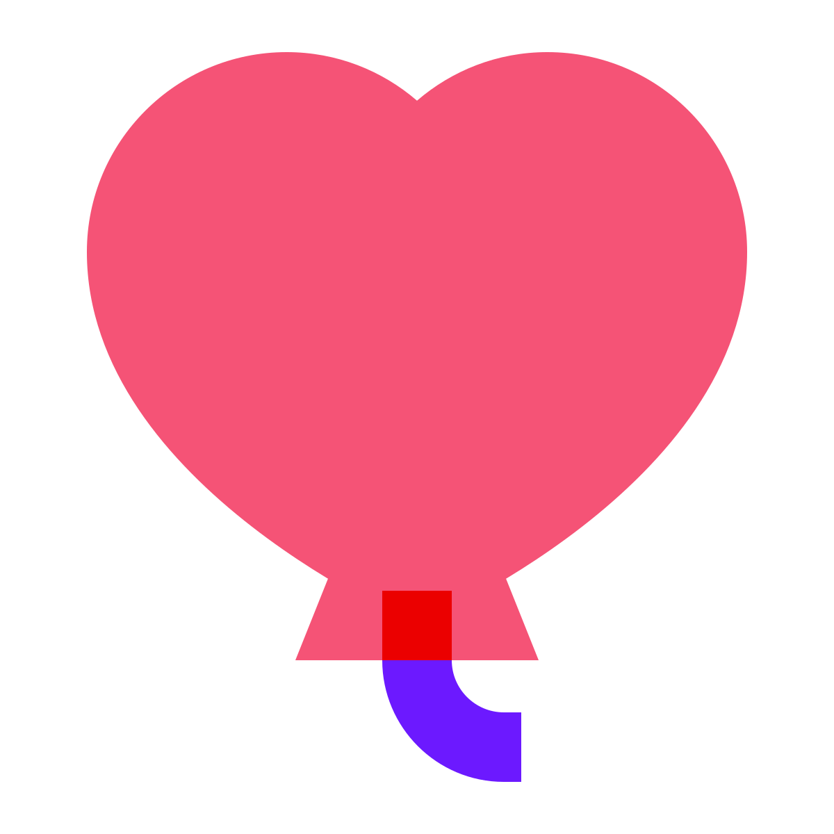 color glass style heart balloon icon