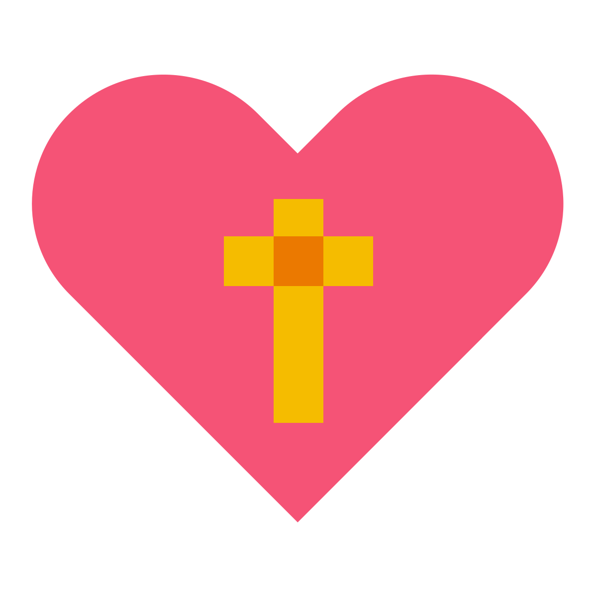 color glass style heart cross icon