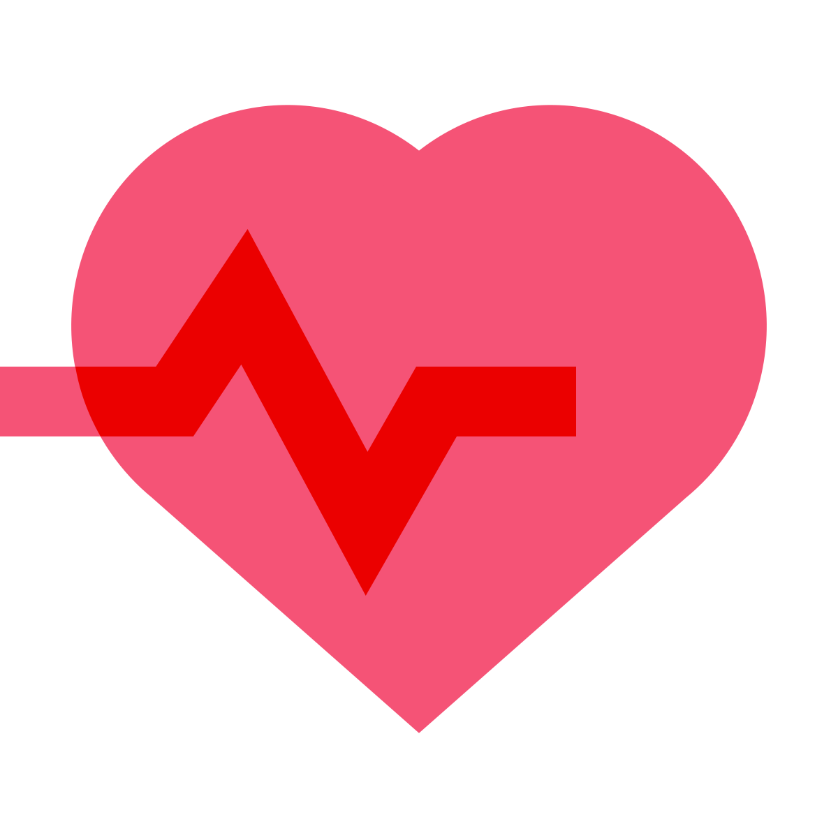 color glass style heart with pulse icon