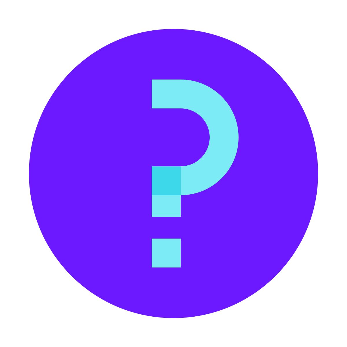 color glass style help icon