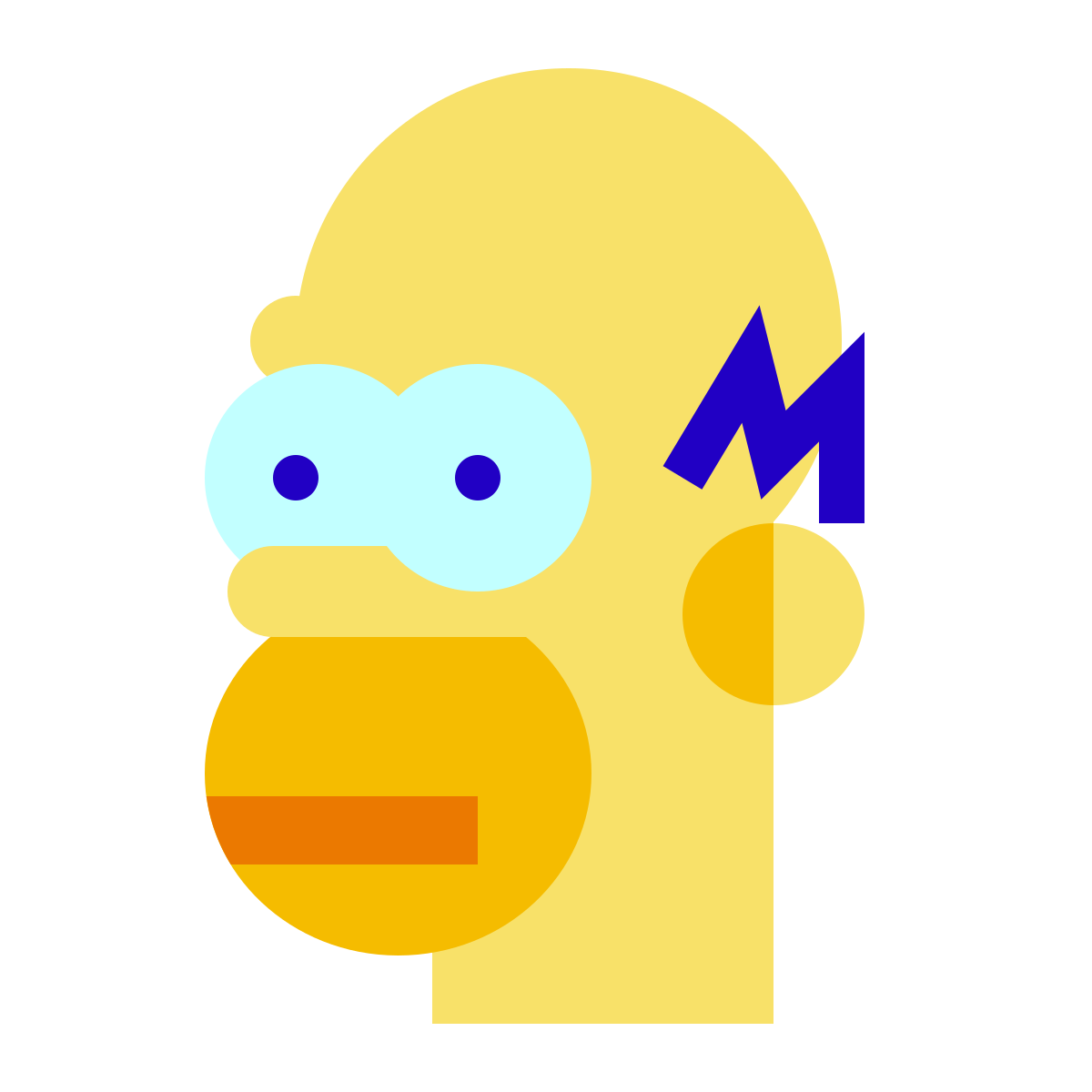 color glass style homer simpson icon