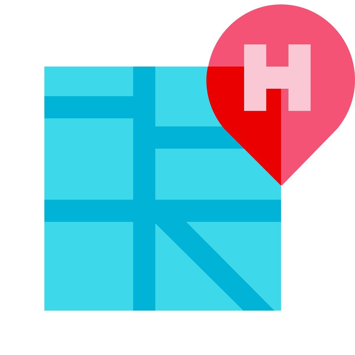 color glass style ubicación del hotel icon