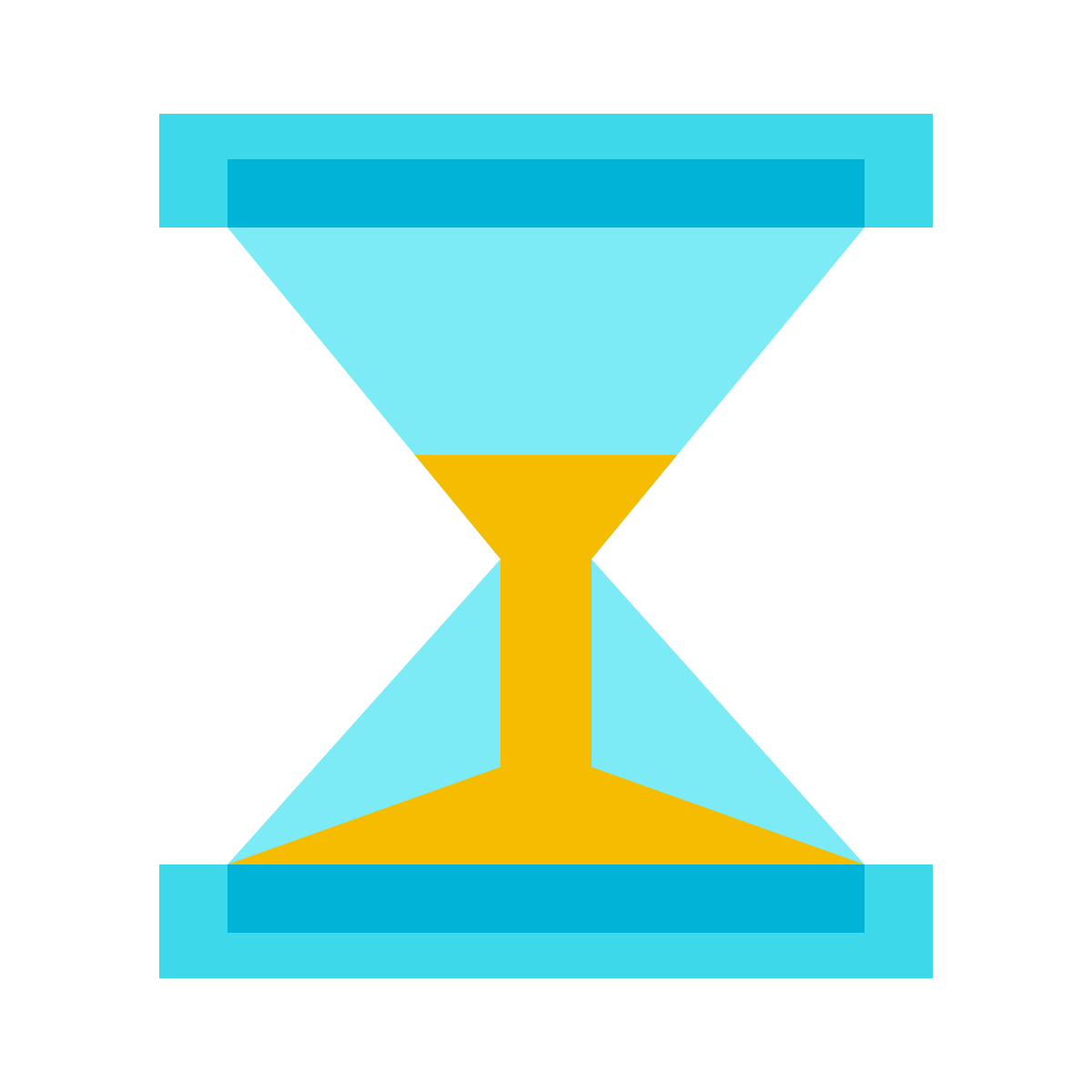 color glass style hourglass icon