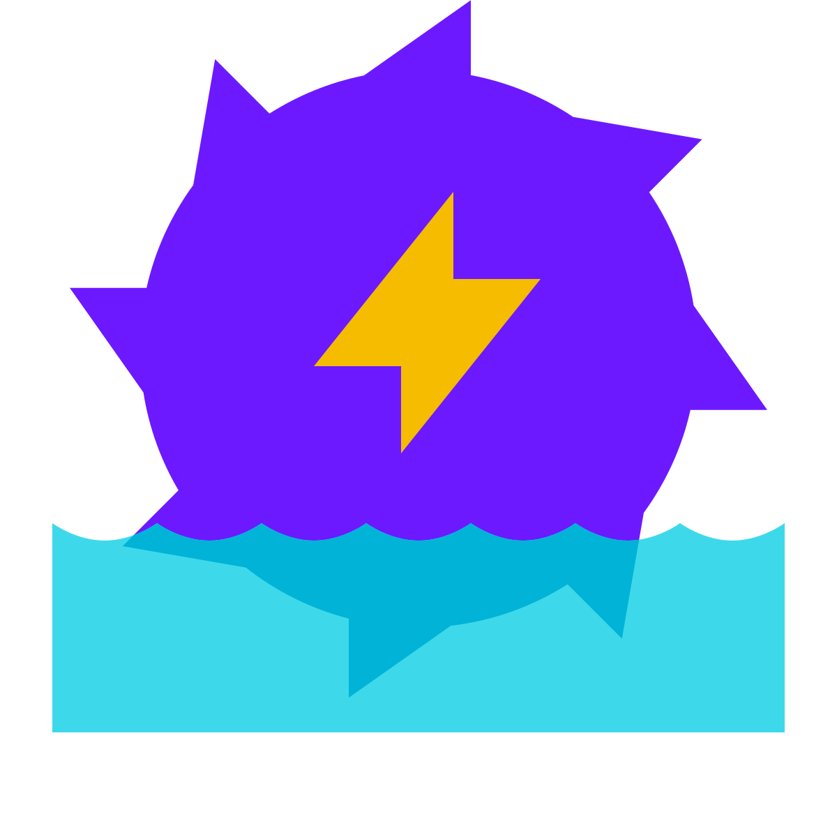 color glass style hydroelectric icon