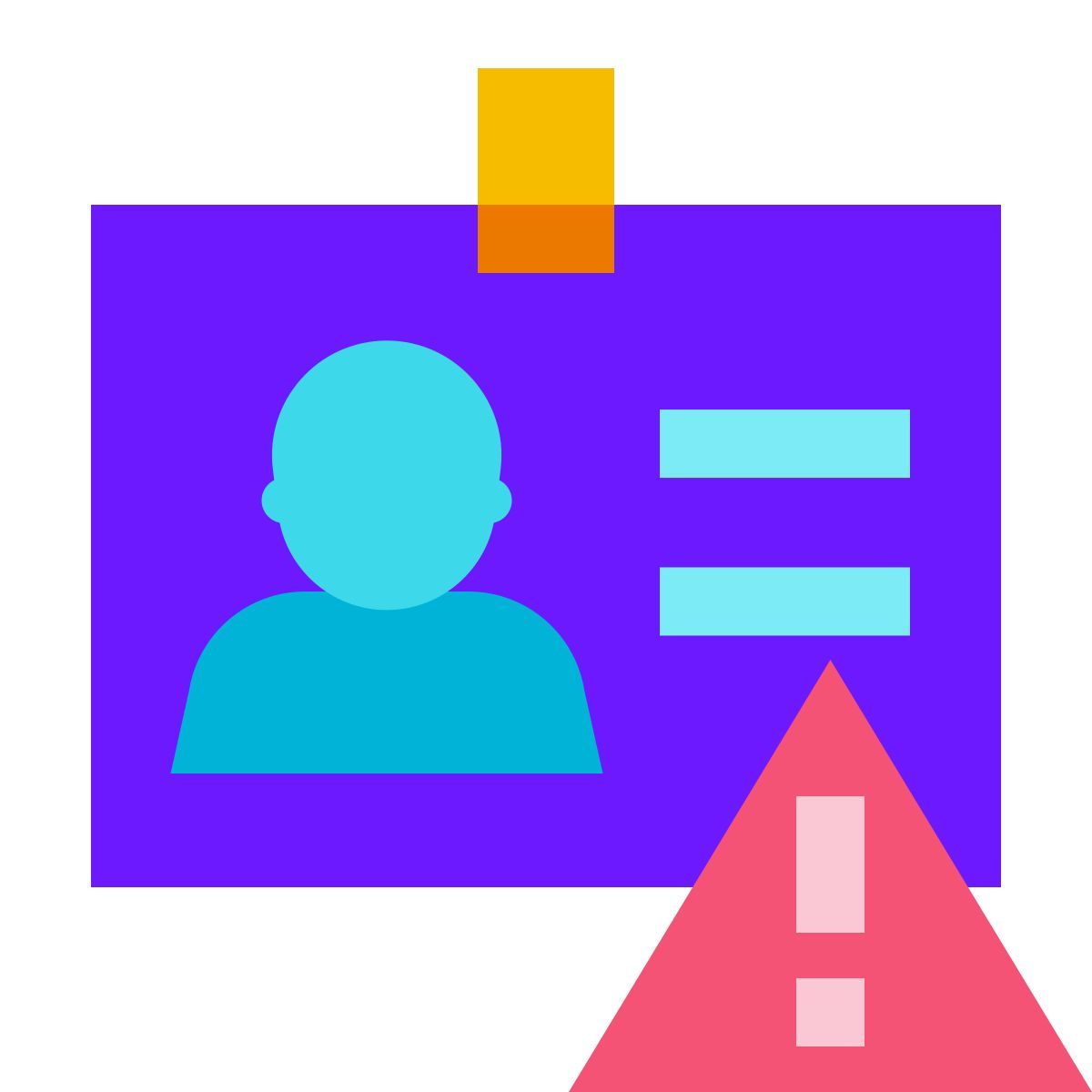 color glass style identification documents error icon