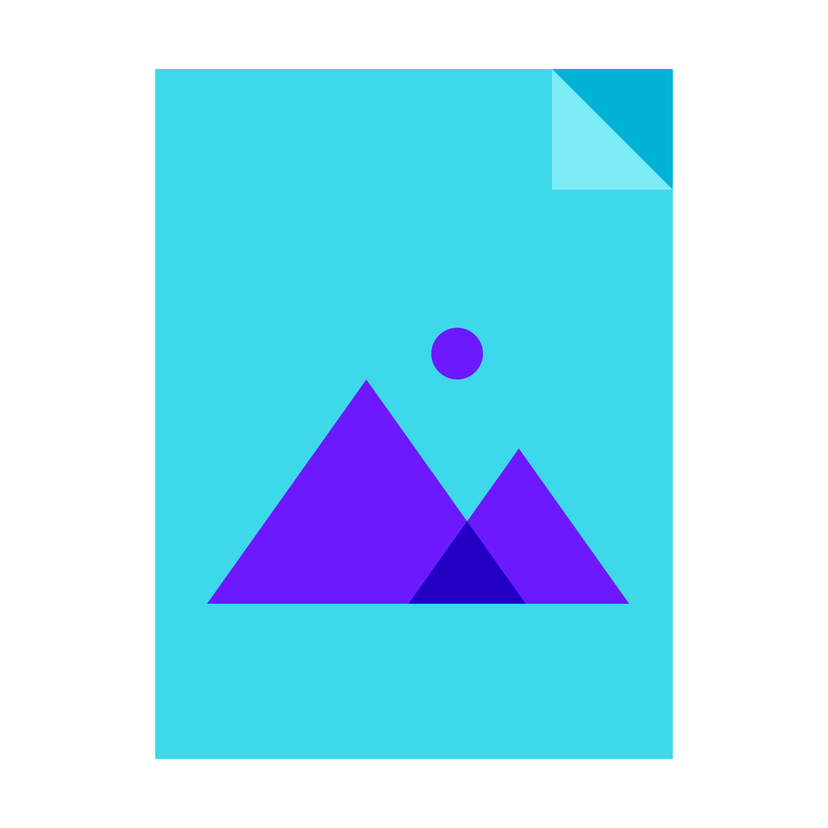 color glass style image file icon