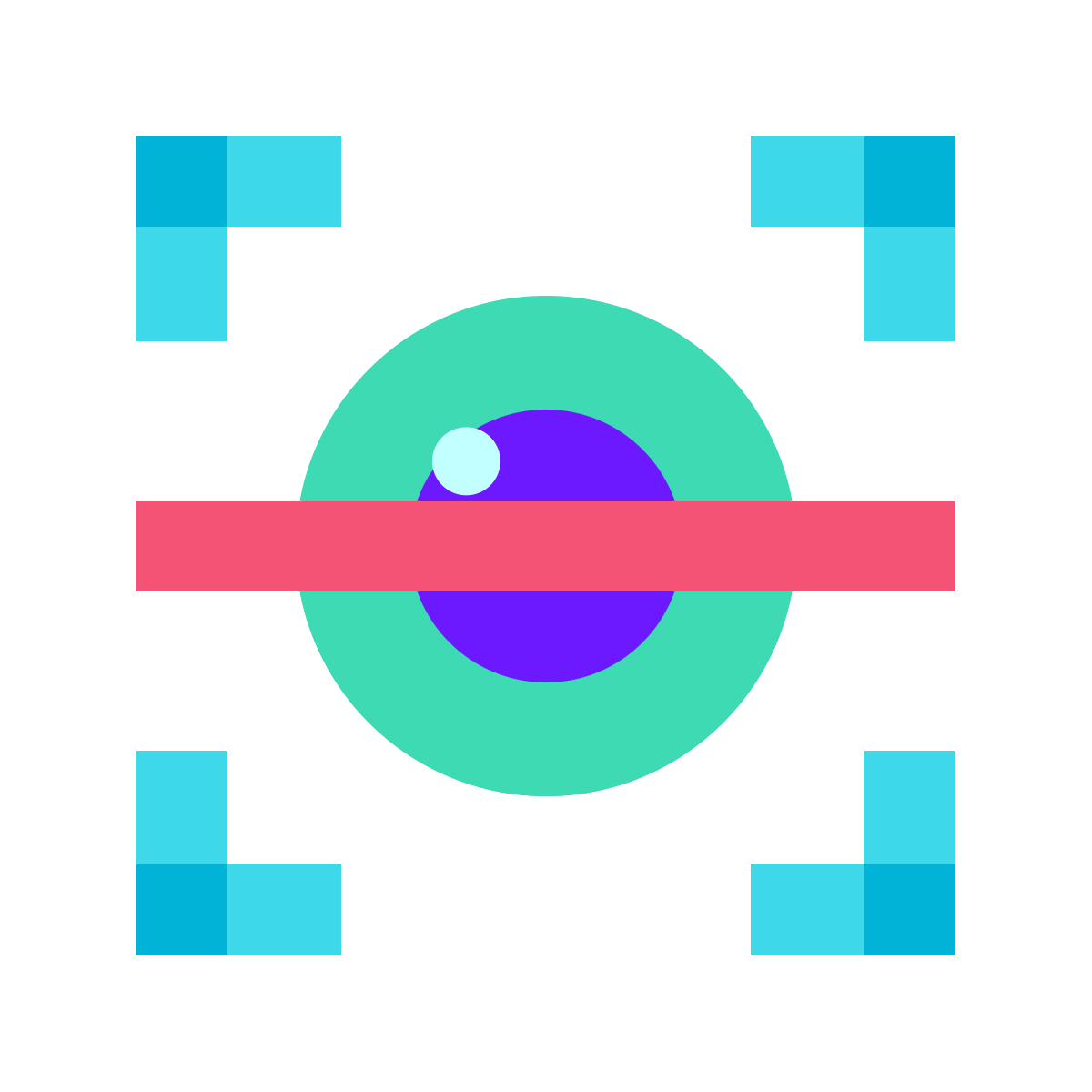 color glass style iris scan icon
