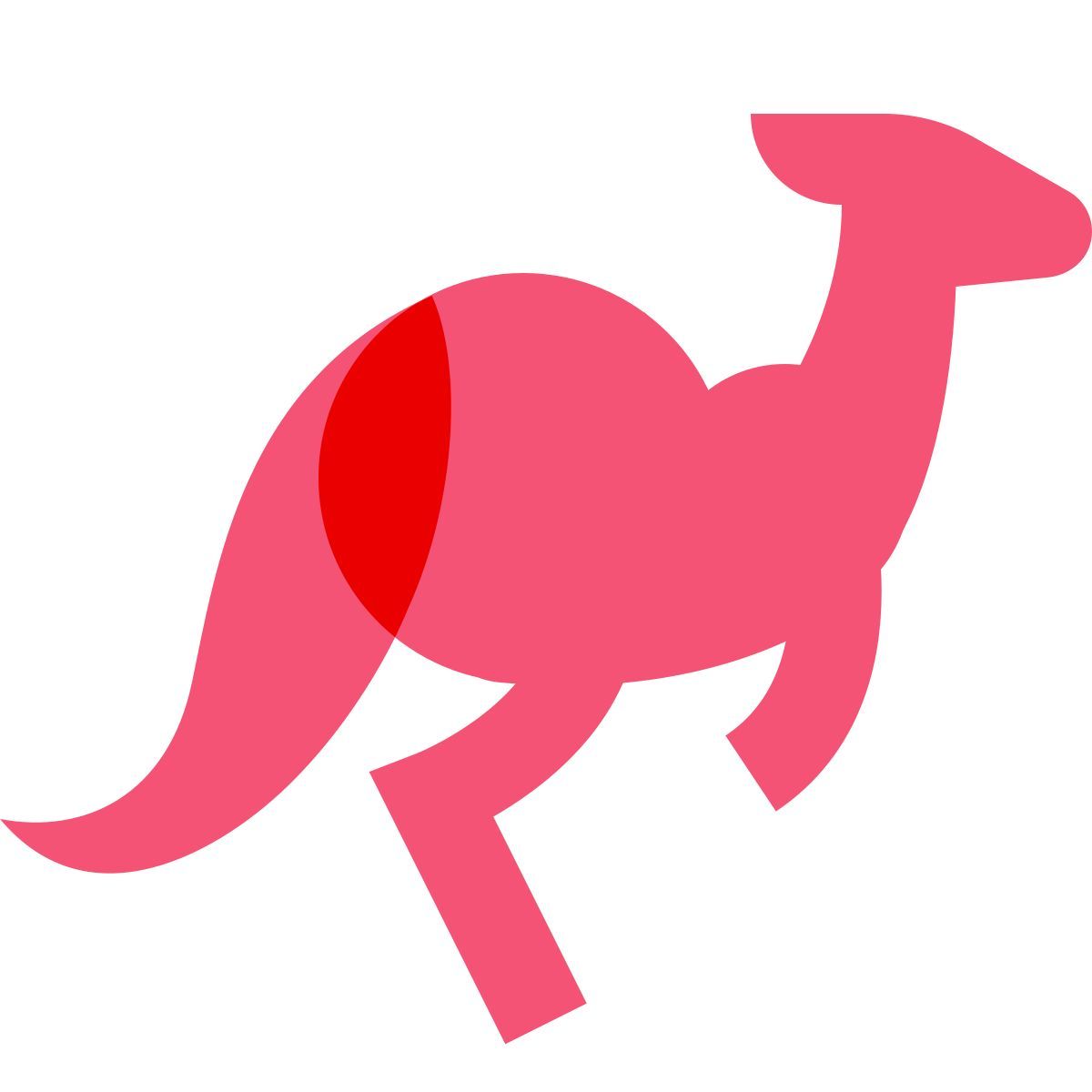 color glass style kangaroo icon