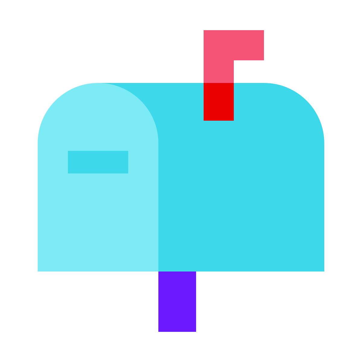 color glass style mailbox closed flag up icon