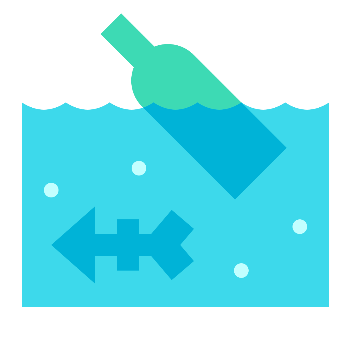 color glass style marine polution icon