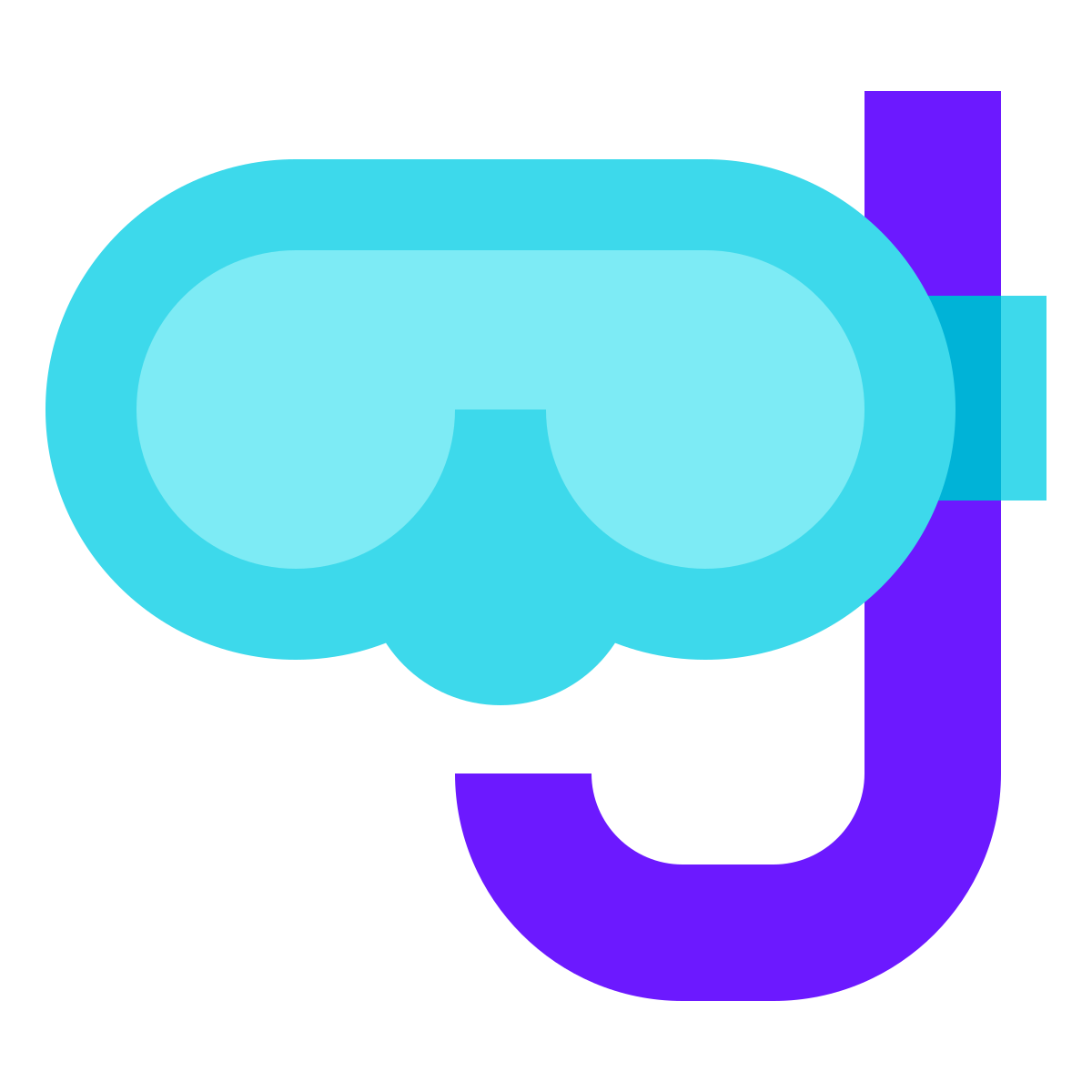 color glass style mask snorkel icon