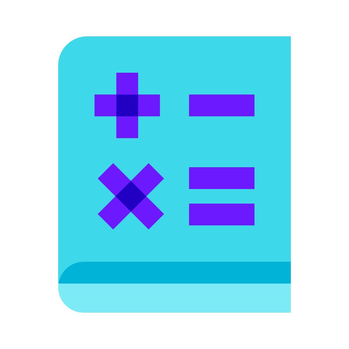 color glass style libro de matemáticas icon