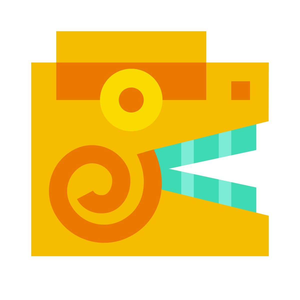 color glass style sculpture maya icon