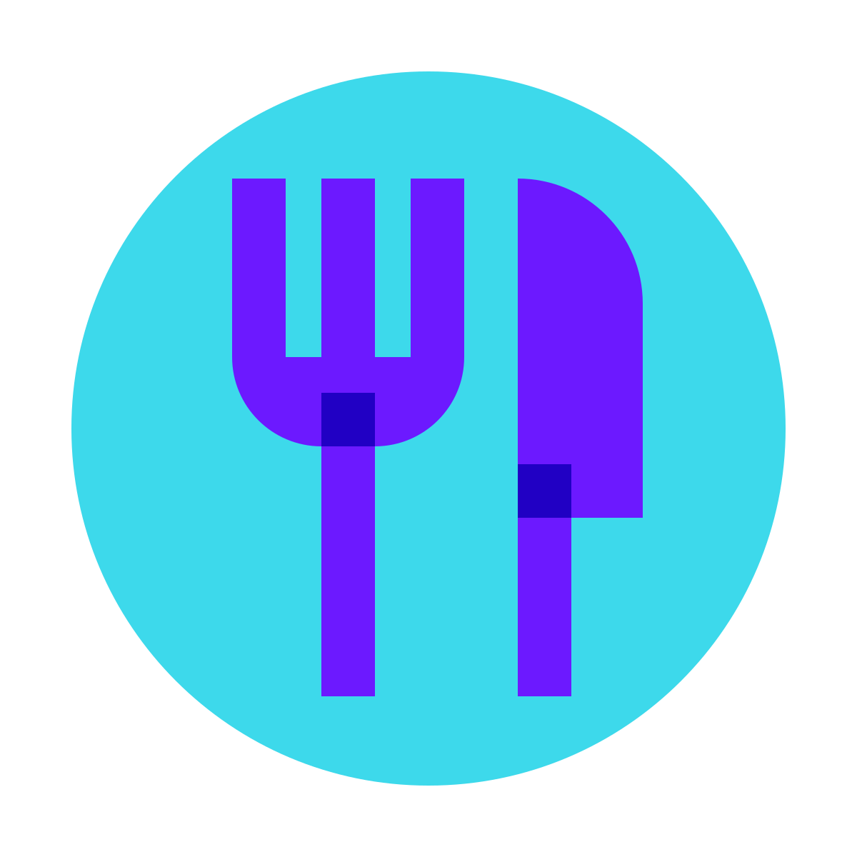 color glass style meal icon