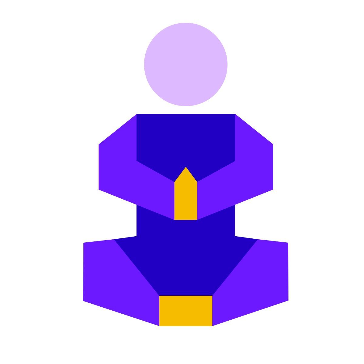 color glass style méditation gouru icon