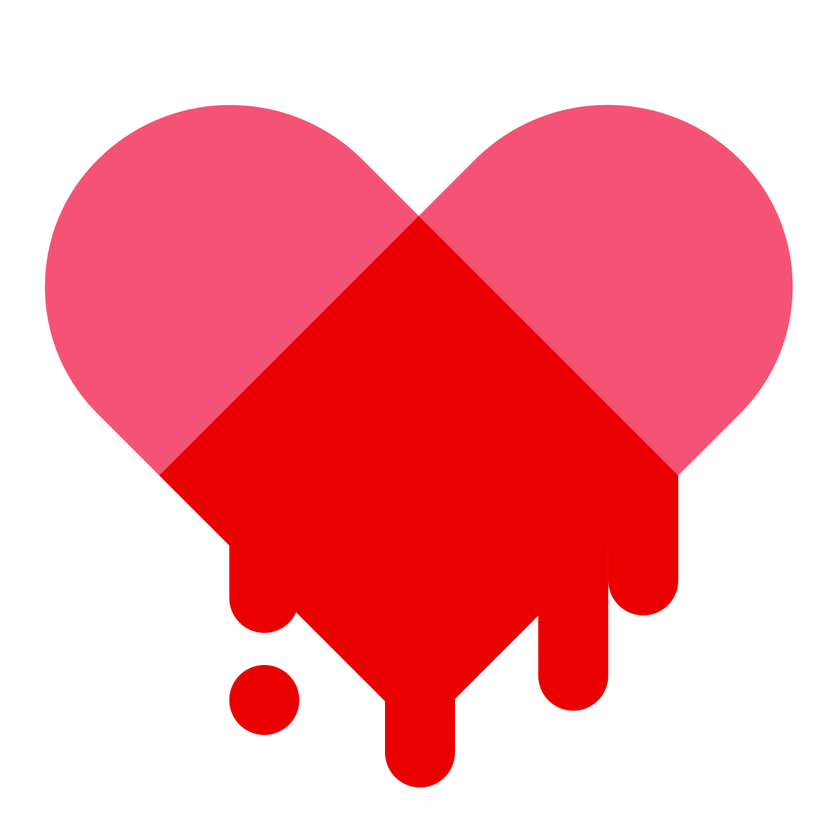color glass style melting hert icon