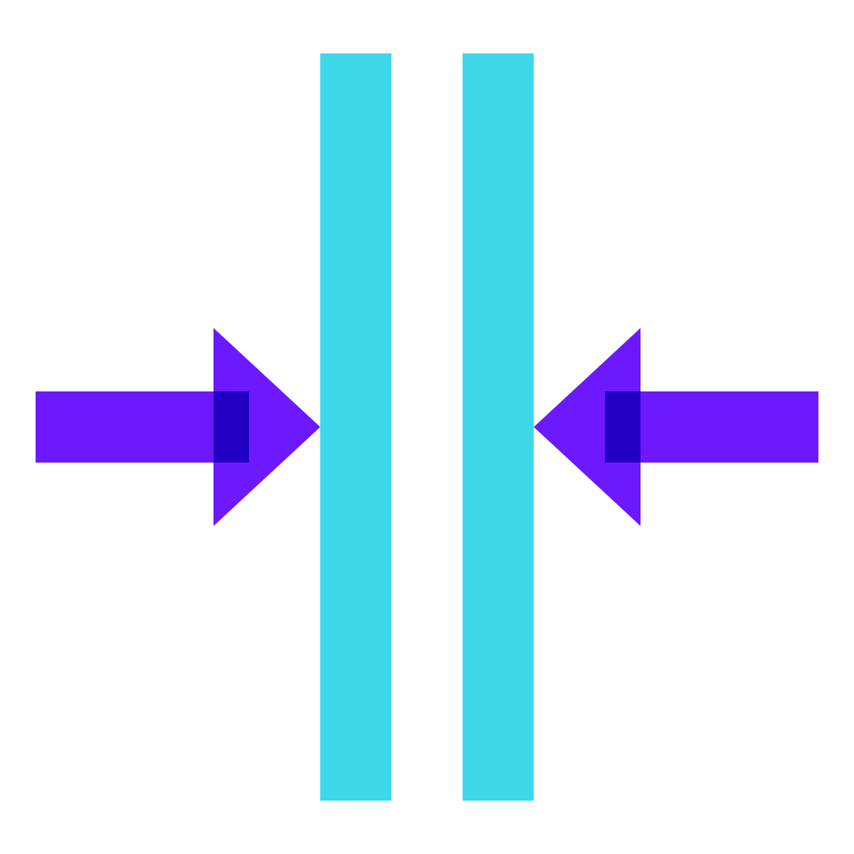 color glass style merge vertical icon