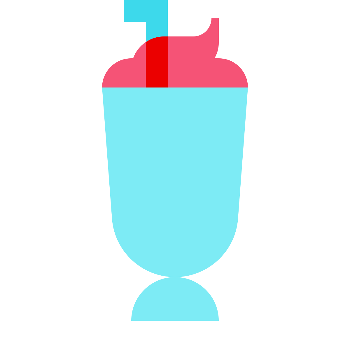 color glass style milkshake icon
