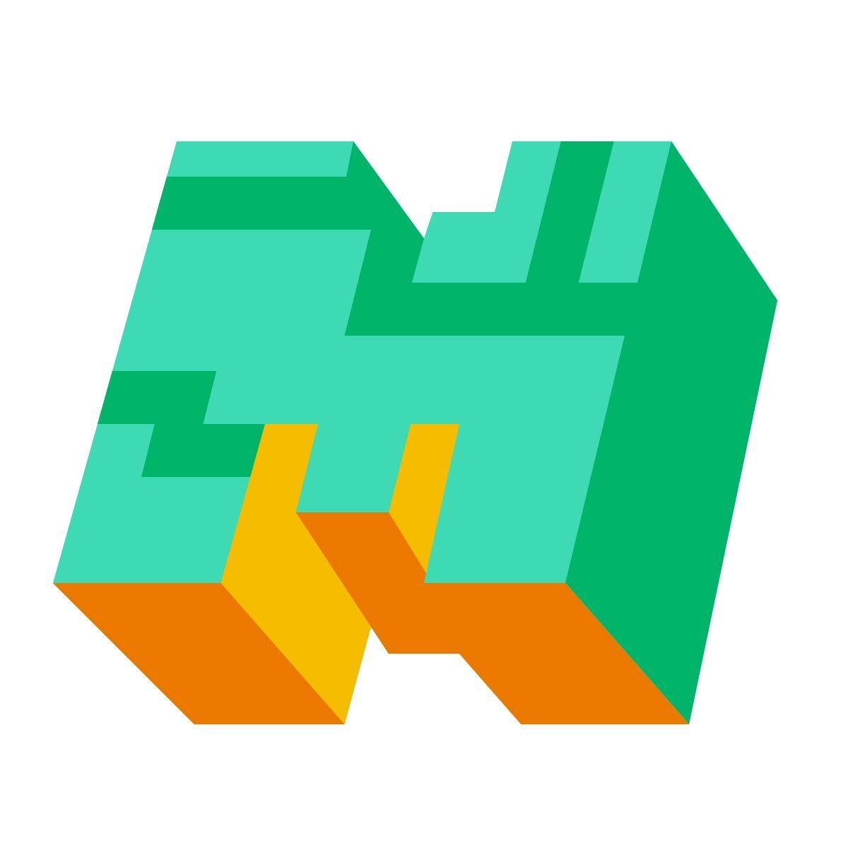 color glass style minecraft logo icon