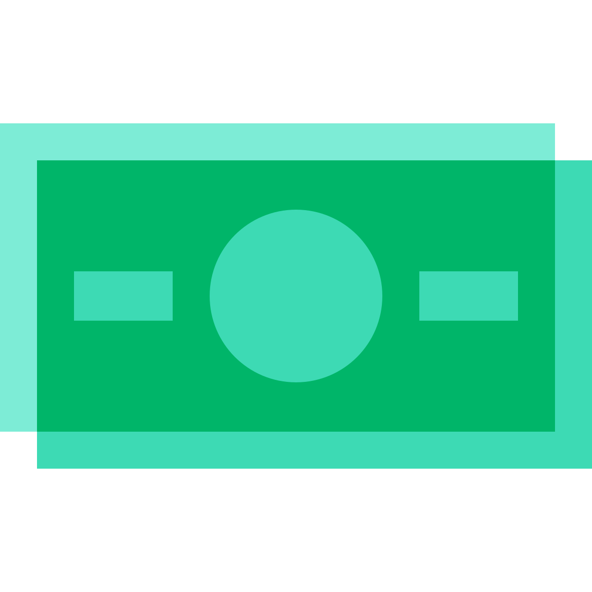 color glass style money icon
