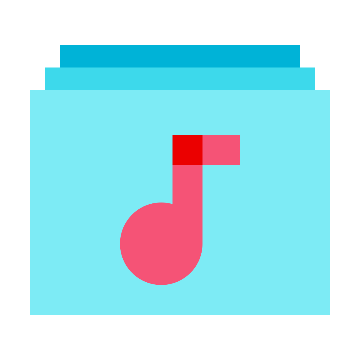 color glass style music library icon