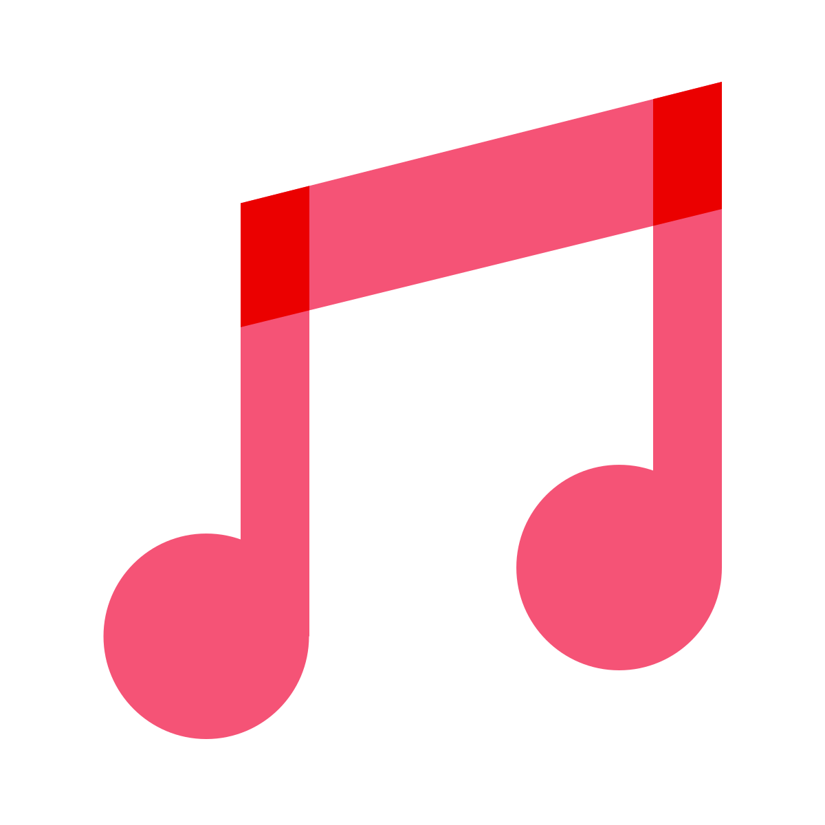color glass style musical notes icon