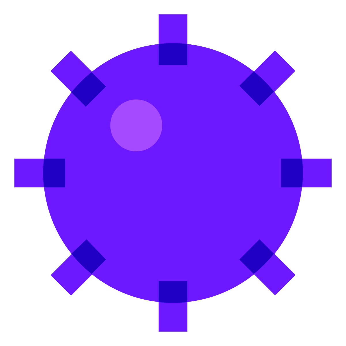 color glass style naval mine icon